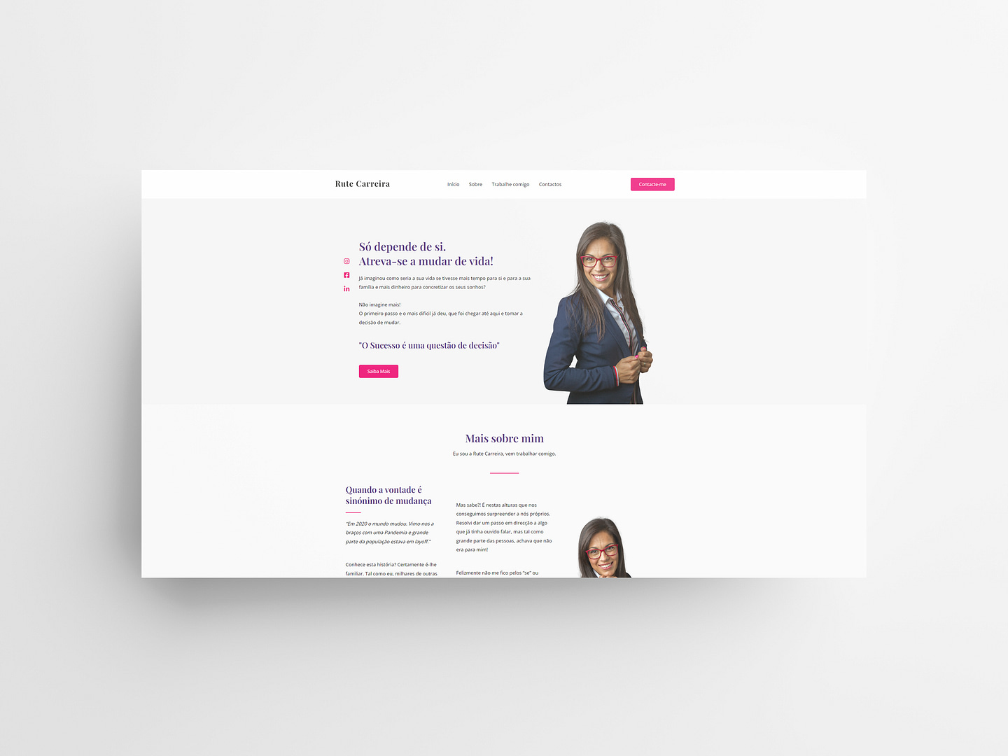 Digital Marketing Website Design - Rute Carreira by Vadym Alyekseyenko